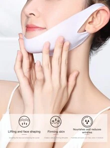 5/10 件装 V 型提拉面膜，双下巴缩小器，V 型提拉面膜，颈部提拉胶带，面部轮廓贴，用于紧致肌肤 - 紅色 - 查看 5