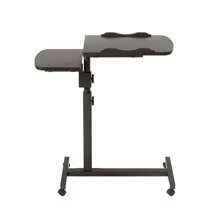 Bed Side Table, Height Liftable Overbed Bedside Table With Wheels, Adjustable Tilt Hospital Bed Table, Foldable Over Bed Table - Black - View 8