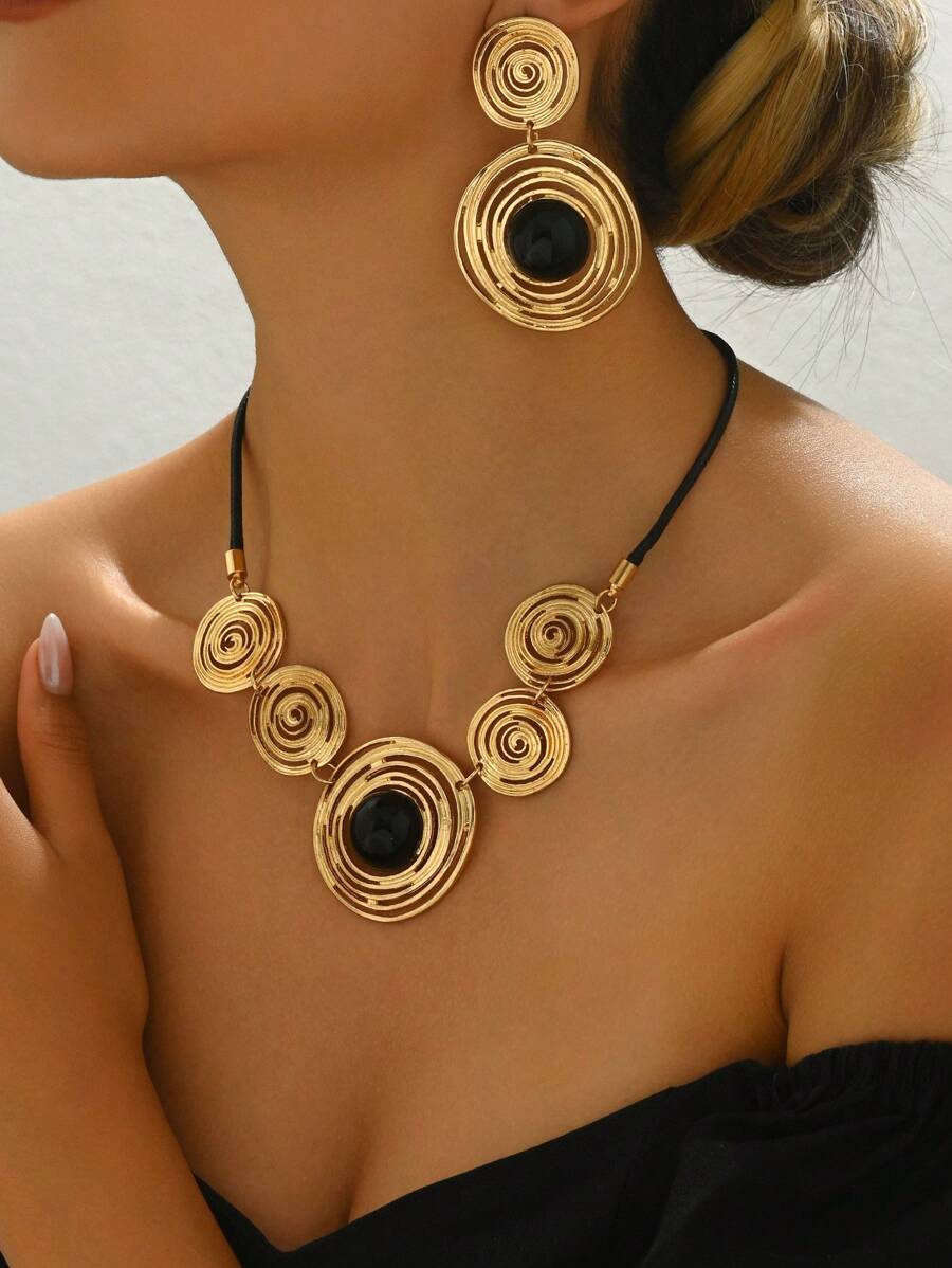 3pcs/Set Geometric Circle Spiral Pattern Acrylic Set