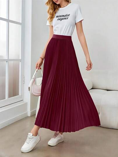 Women's Elegant Pleated A-Line Skirt