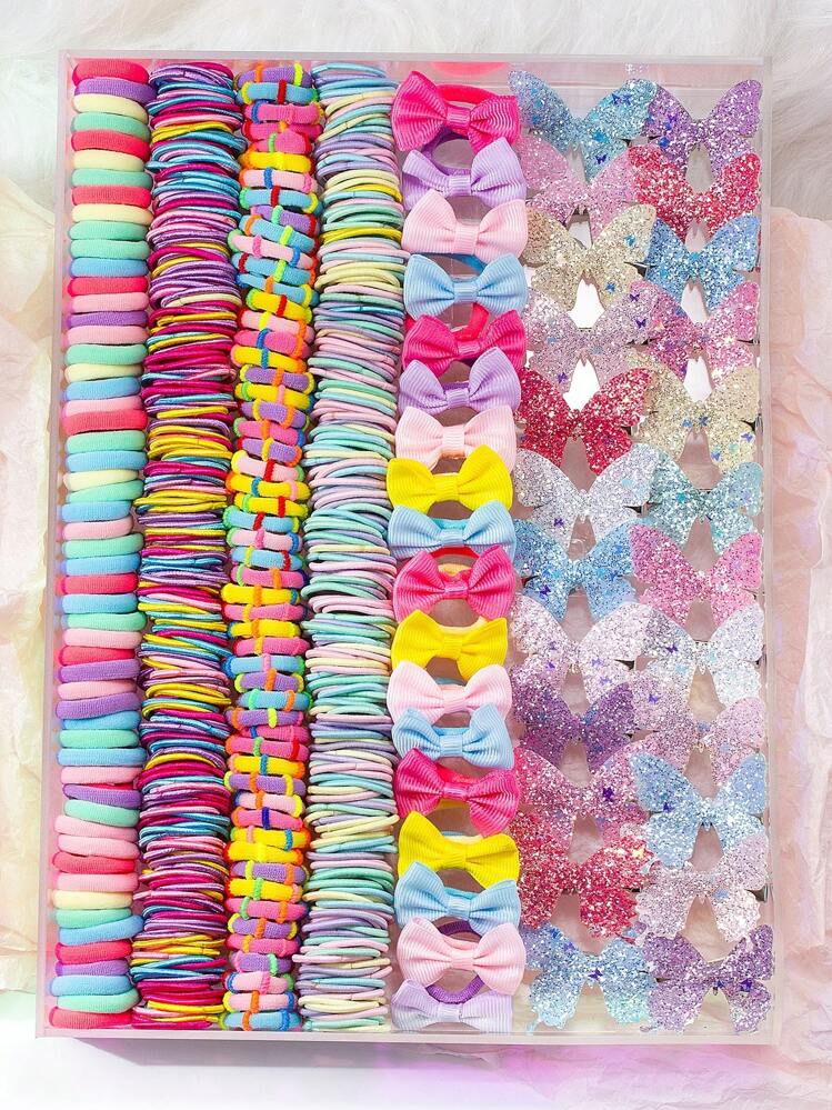 مجموعة اكسسوارات شعر فراشات لامعة 287 قطعة، تشمل ش...