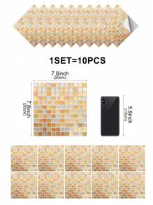 10 片自粘可剥离 DIY 马赛克瓷砖 PVC 水晶膜，切割和组装，用于美化橱柜、餐桌、客厅、卧室、浴室、电视和背景墙装饰和翻新。,翻新贴纸可剥离墙板,墙纸、壁纸,春季装饰物品让您的家焕然一新,拉玛装饰贴纸 - 彩色 - 查看 29