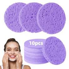 100% Natural Compressed Facial Cleansing Sponge, For Makeup Removal, Daily Cleansing And Exfoliation - White - View 15