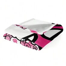 Sanrio 1pc Cartoon Pochacco, Hello Kitty, Cinnamaroll, Badte-Maru, Purin Pattern Flannel Blanket, Machine Washable, Suitable For Living Room, Bedroom, Travel, Holiday Decoration, Soft And Comfortable All Season, Great Gift For Family And Friends