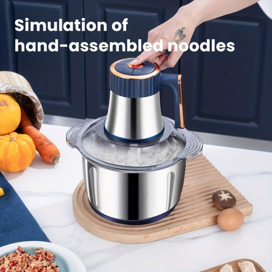 Tritatutto Elettrico Grande 1500 W - Capacità 6,5 Litri, 3 Velocità, Per Carne, Verdura E Frutta, Acciaio Inox