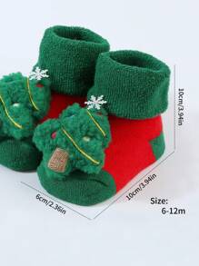 1 Đôi tất sàn cây thông Noel co giãn cao cho trẻ em - Mềm mại & thoải mái, phù hợp cho trẻ sơ sinh và trẻ mới biết đi, mùa thu/đông - Nhiều màu - Xem 5