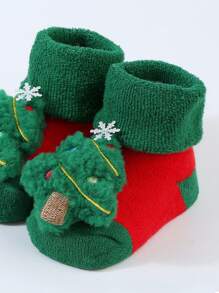 1 Đôi tất sàn cây thông Noel co giãn cao cho trẻ em - Mềm mại & thoải mái, phù hợp cho trẻ sơ sinh và trẻ mới biết đi, mùa thu/đông - Nhiều màu - Xem 3