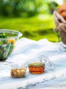 25/50 Sets -2 Oz Portion Cups With Lids Plastic Cups For Meal Prep, Portion Control, Salad Dressing, 60ml Jello Shots, & Medicine Small Plastic Containers With Lids, Christmas Party Christmas Decor Christmas Decorations Christmas Gifts And, Halloween Party Halloween Decor Halloween Decorations Halloween Gifts - Multicolor - View 4