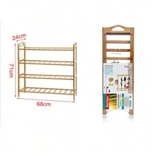 1PC Giá để giày bằng gỗ Cửa đơn giản trong nhà gia đình Giá để giày tiết kiệm Giá để đồ đẹp nhiều lớp - 68CM4 lớp - Xem 1
