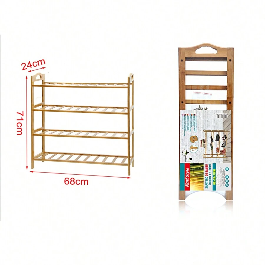 1PC Giá để giày bằng gỗ Cửa đơn giản trong nhà gia đình Giá để giày tiết kiệm Giá để đồ đẹp nhiều lớp - 68CM4 lớp - Xem 1