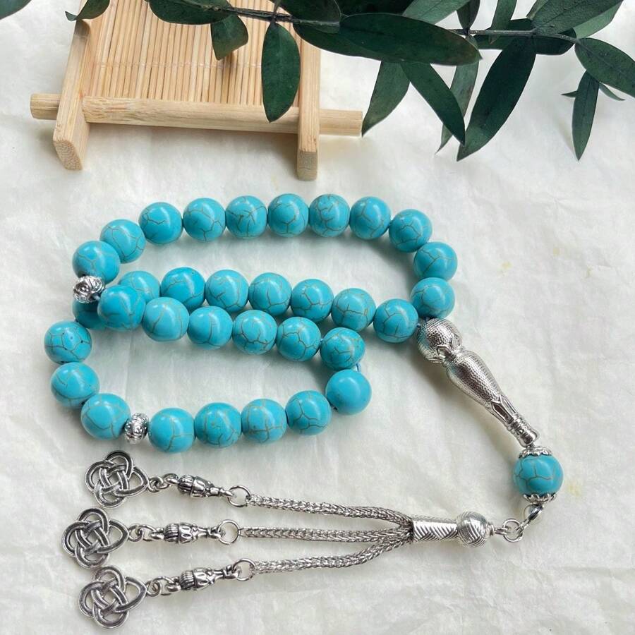Vòng tay hạt ngọc lam Hồi giáo cổ điển 33 chiếc - vòng tay 33 hạt - Xem 1