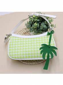 1 bucată de culoare solidă PU Minimalist Drăguț Interesant Plant Palmier Breloc mașină Pandantiv, potrivit pentru cupluri, studenți, bărbați și femei, ideal pentru geantă de umăr, geantă de mână, rucsac, vacanță, călătorie, cadou pentru iubită, mamă