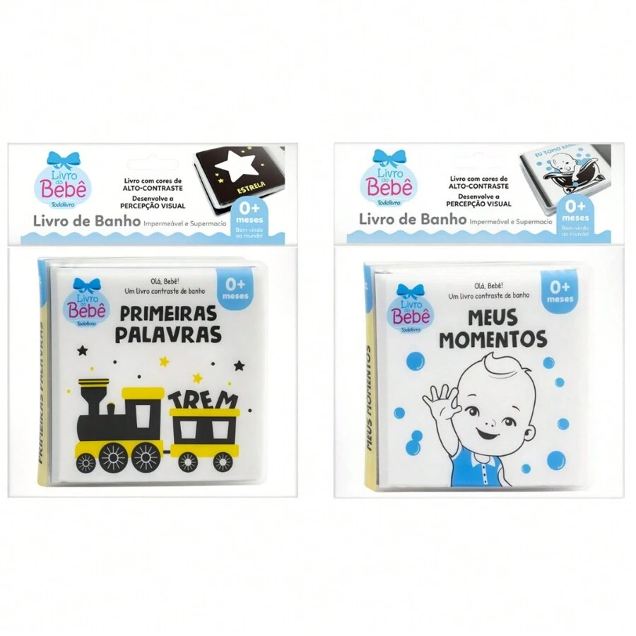 Kit 2 Bath Books For Children Fun And Learning In The Bath! - First Words + Moments - View 1