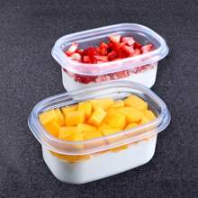 10 stuks 280 ml herbruikbare plastic voedselcontainers met deksels, transparante bentobox voor picknick, dessert, multifunctioneel