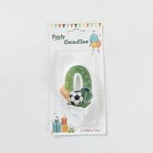 1pc Happy Birthday Football Number 0-9 Cute Green Cake Decor Digit Candle, Party, Anniversary, Celebration Candle - Football Candles - View 22