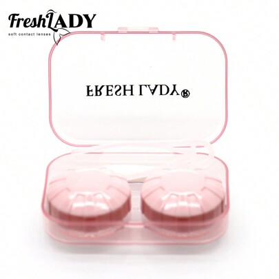 FRESH LADY 1 Stück Freshlady Studentinnen Make-up Kontaktlinsenbehälter für Linsen in Rosa