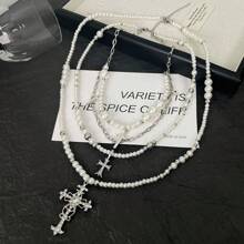 Vòng cổ ngọc trai nhiều lớp cao cấp, ngọt ngào và mát mẻ, hot girl, vòng cổ dài và ngắn cho phụ nữ - ngọc trai - Xem 5