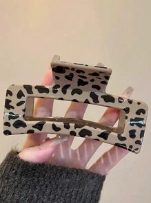 3pcs Women Leopard Print Glossy Square Large Lightweight Plastic Hair Clips, Fashionable Versatile High-End Elegant Minimalist Style Hair Accessory, Suitable For Daily Outings, Leisure, Party, Commuting, Vacation, Tying Hair, Buns, Washing Face, Makeup, Matching Clothes,Hair Accessories,Hair Claw,Claw Clips,Hair Clutch,Hair Jaw Clip Fall Winter - Multicolor - View 7