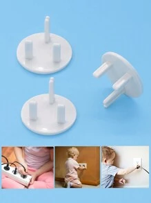 5/10 件英国标准婴儿电源插座盖，儿童安全防电击插头 - 白色 - 查看 4