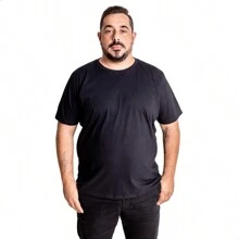 Plus Size Short Sleeve T-Shirt Comfortable Premium Cotton - Black - View 1