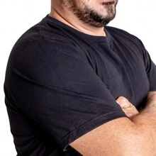 Plus Size Short Sleeve T-Shirt Comfortable Premium Cotton - Black - View 3