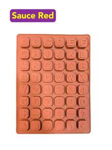 1 件 48 格矽膠巧克力模具,帶字母和數字,矽膠軟糖模具,糖果食品模具,用於蛋糕裝飾,烘焙水晶滴模具 - 咖啡棕 - 查看 2