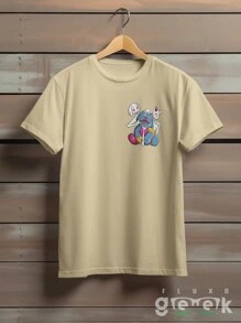 T-Shirt Bear Shirt Sreetwear Paranoia Monsters Print Oversize Cotton Ref 1473 FLUXOGEEK - Màu Khaki - Xem 2