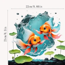 快乐小金鱼图像热转印贴纸，适用于 T 恤、口罩、背心、连帽衫、枕头、牛仔裤、背包等，可水洗 A 级