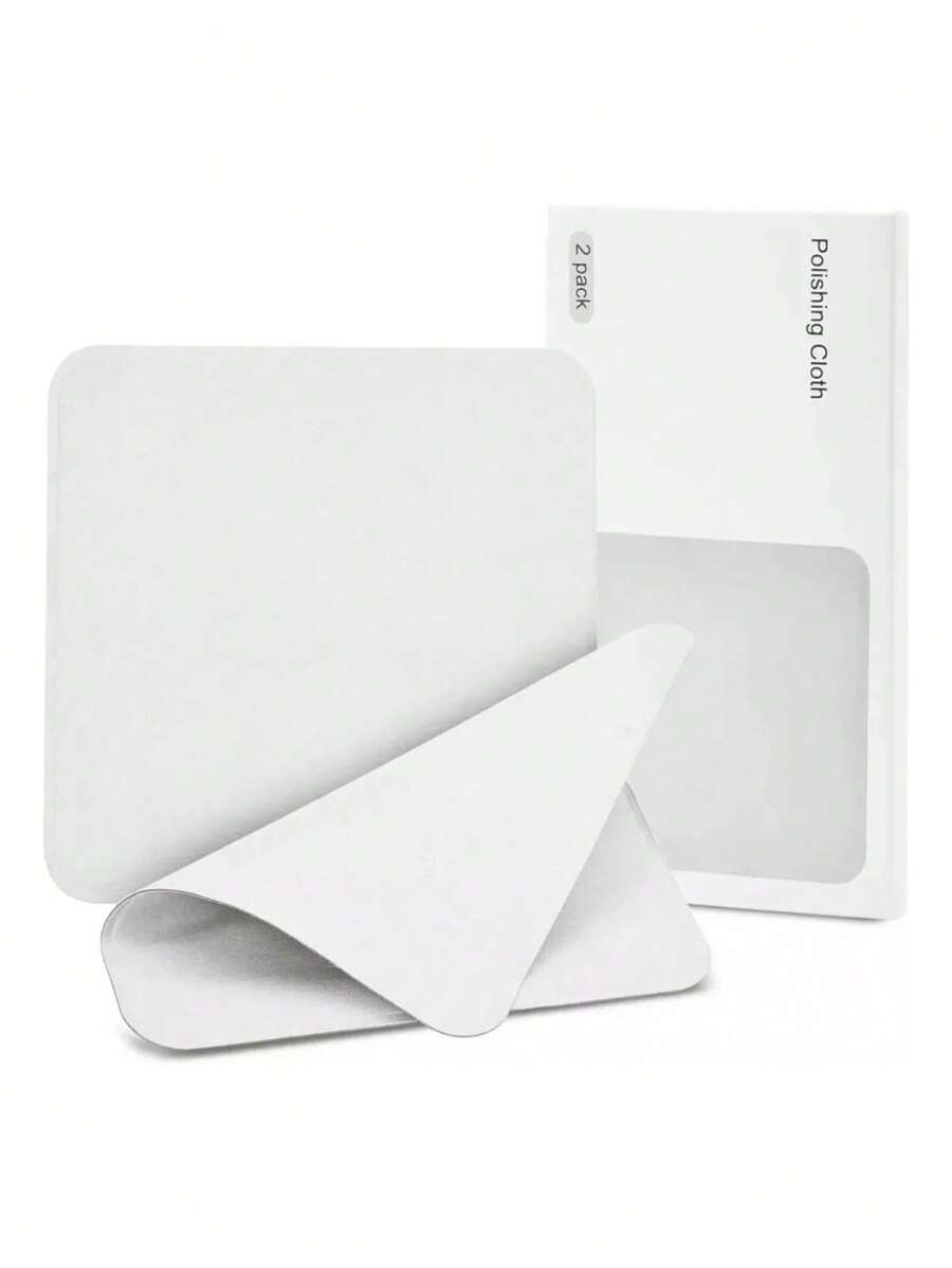 Paño De Pulido Microfibra Limpiador Pc Para Macbook ,Paño de pulido suave para pantalla Apple con vidrio nanotextura, compatible con Apple Vision Pro, iPhone, iPad y MacBook,2 Piezas - Blanco - Ver 1