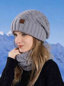 1 Set Women Winter Hat And Scarf Set, Warm And Windproof - A - View 9