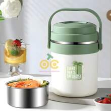 便携式午餐盒，304不锈钢午餐盒，防漏保温午餐盒，适合居家、学校、办公室和户外旅行储存食物 - 綠色 - 查看 1