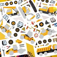 8 件装自制挖掘机工程车辆贴纸运输卡车挖掘机工程车 PVC 贴花 DIY 贴纸包贴花标签用于奖励、礼物和男孩文具用品 - 卡其色 - 查看 10