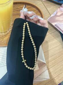 Customized Phone Lanyard, Elegant Minimalist Cross Design, Customizable With Name, Slogan, Location, Date, Suitable As Birthday, Anniversary Gift And Wear