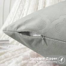 YSTYLE Fundas de almohada de terciopelo navideño Muebles para sofá Fundas de almohada para dormitorio Muebles para el hogar modernos Elegantes Suaves y resistentes con cremallera invisible - Gris - Ver 4