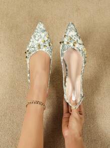 女士舒适柔软皮革休闲户外时尚优雅百搭一脚蹬穆勒鞋，修身 - 彩色 - 查看 1