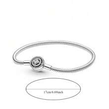 Elegant Sterling Silver Star Zirconia Snake Bone Chain, Suitable For DIY Bracelet, Fashion Jewelry Gift For Women Basic Chain