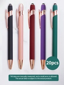 Pix cu bilă multifuncțional personalizat de lux, 1/2/3/5/10/20/30 buc, text/logo personalizabil, material metalic auriu-roz, atingere moale, corp din aluminiu, vârf mediu, stylus capacitiv, cu design stylus pentru ecran tactil - Multicolor (împărțit în mod egal pentru fiecare culoare) - Vizualizare 20