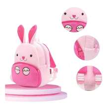 Customized Embroidery Name Cute Animal Zoo Cartoon Plush Backpack, Travel Backpack (Gray Elephant Backpack) - Grey - View 6