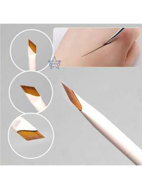 1 pezzo, Pennello per eyeliner a forma di lama con punta ultra sottile, Pennello per sopracciglia angolato e Pennello per dettagli precisi, Bianco, Set di pennelli, Set di pennelli per il trucco, Set di pennelli completo, Set di pennelli per il trucco, Kit di trucco completo, Set di pennelli, Set di pennelli per il trucco, Set regalo per il trucco