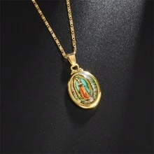 SeuSuk Virgin Mary Pendant Guadalupe Mother Mary Necklace, Religious Good Luck Charm Jewelry Gift For Men And Women - Gold - View 5