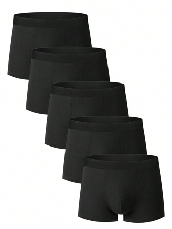 5pcs Men's Breathable Boxers Briefs, Large Size Underwear For Men