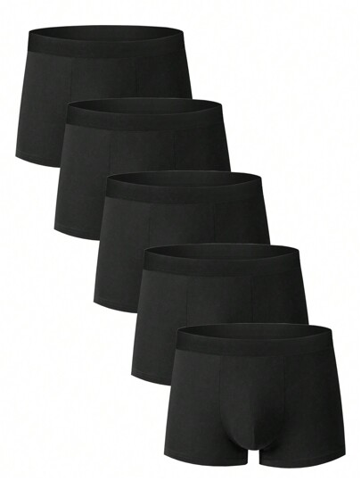 5 piezas Bóxers respirables para hombres, ropa interior talla grande para hombres