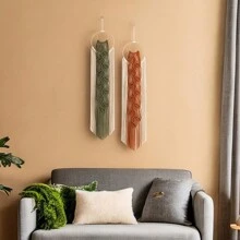 1 szt. ręcznie tkany bambusowy obręcz frędzle liść łapacz snów wiszący na ścianie, gobelin z włókna do salonu, sypialni, dekoracji ściennych, gobelin ścienny