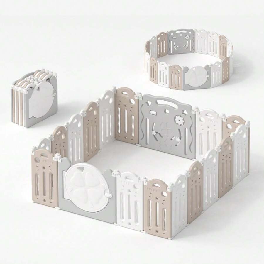 UBRAVOO Large Playpen For Baby And Toddlers, Foldable Baby Playpen Kids Activity Centre Safety Play Yard Home Indoor Outdoor - Grey - View 1