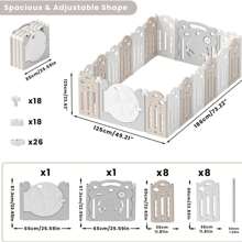 UBRAVOO Large Playpen For Baby And Toddlers, Foldable Baby Playpen Kids Activity Centre Safety Play Yard Home Indoor Outdoor - Grey - View 2