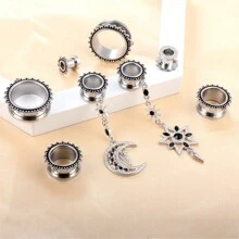 2PCS Screw 316L Stainless Steel Retro Ear Gauges Stretcher Piercing Ring Tunnels Expander Plugs Pair Selling
