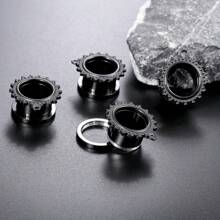 2PCS Screw 316L Stainless Steel Retro Ear Gauges Stretcher Piercing Ring Tunnels Expander Plugs Pair Selling