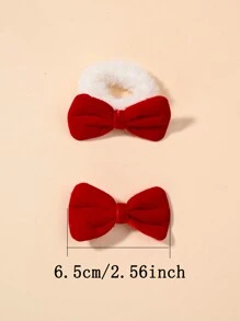 Bộ 4 kẹp tóc nơ kẻ caro đỏ dễ thương cho trẻ em, kẹp tóc mái xinh xắn cho bé gái, thích hợp cho tiệc Giáng sinh - Nhiều màu - Xem 4