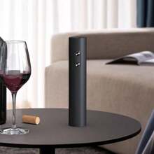 Electric Wine Bottle Opener, Ideal For Parties And Wine Enthusiasts - Kitchen Gadget Gift, Easy Corkscrew & Decanter, Battery-Operated (Batteries Not Included). Available In Set And Single Unit Versions. Set Includes: Bottle Opener, Foil Cutter, Pourer, Pull-Out Vacuum Stopper, Storage Base.
