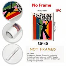 1pc, Canvas Hanging Poster, Solid Wood Framed Painting, I Can Boogie Disco 70s Style Music Poster Gift Print Wall Art For Living Room, Bedroom Wall Decor, Home Decor, Room Decor